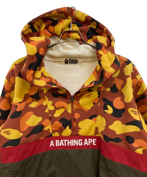 A BATHING APE（アベイシングエイプ）A BATHING APE (アベイシングエイプ) 1ST CAMO HALF ZIP PULLOVER HOODIE オレンジ サイズ:Ｌの古着・服飾アイテム