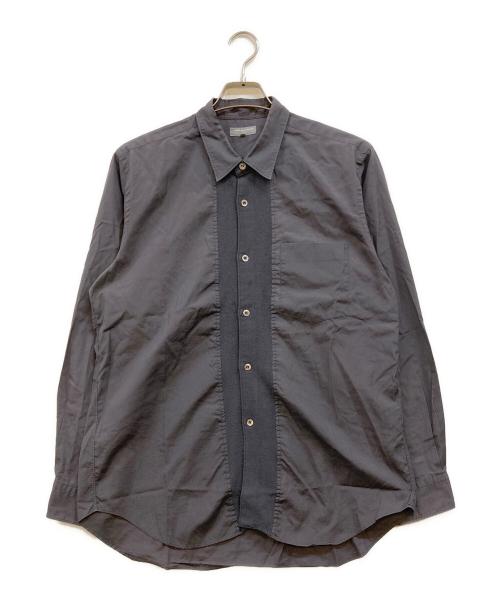 COMME des GARCONS HOMME（コムデギャルソン オム）COMME des GARCONS HOMME (コムデギャルソン オム) コットン×ウール 異素材切替シャツ グレー サイズ:Ｌの古着・服飾アイテム