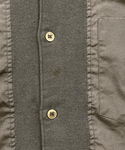 COMME des GARCONS HOMME（コムデギャルソン オム）COMME des GARCONS HOMME (コムデギャルソン オム) コットン×ウール 異素材切替シャツ グレー サイズ:Ｌの古着・服飾アイテム