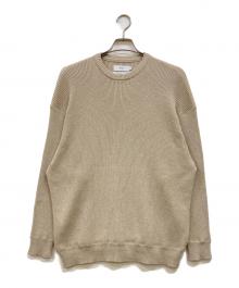 Graphpaper（グラフペーパー）の古着「Linen Solotex Loose Rib Crew Neck」｜ベージュ