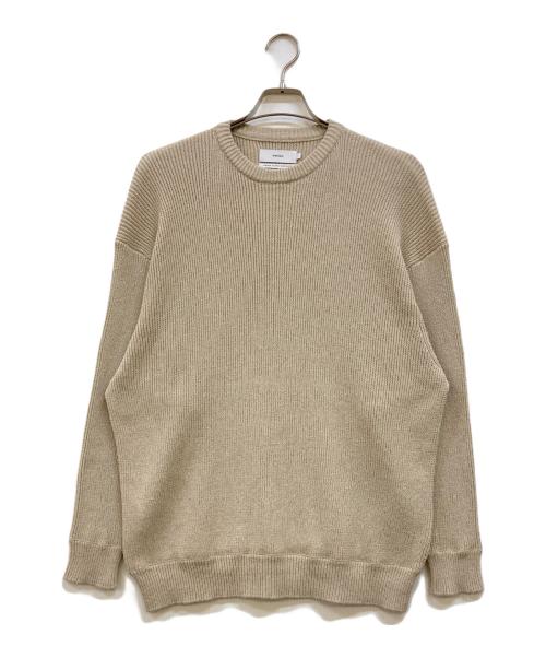 Graphpaper（グラフペーパー）Graphpaper (グラフペーパー) Linen Solotex Loose Rib Crew Neck ベージュ サイズ:1の古着・服飾アイテム
