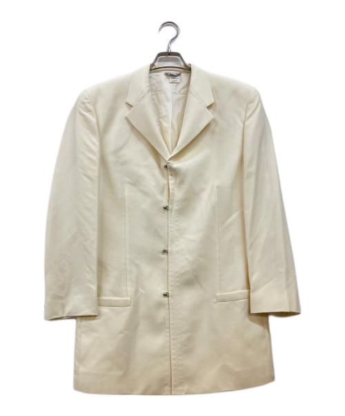 GIANNI VERSACE（ジャンニ・ヴェルサーチ）GIANNI VERSACE (ジャンニ・ヴェルサーチ) フックボタン デザインコート アイボリー サイズ:46の古着・服飾アイテム