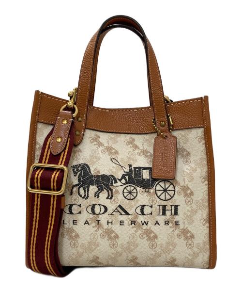 COACH（コーチ）COACH (コーチ) Dempsey Leather Animal Print Handbag ブラウン×ブラックの古着・服飾アイテム