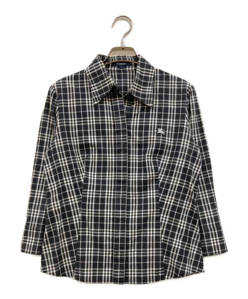 BURBERRY LONDON（バーバリーロンドン）BURBERRY LONDON (バーバリーロンドン) チェックシャツ ホワイト×ブラック サイズ:38の古着・服飾アイテム