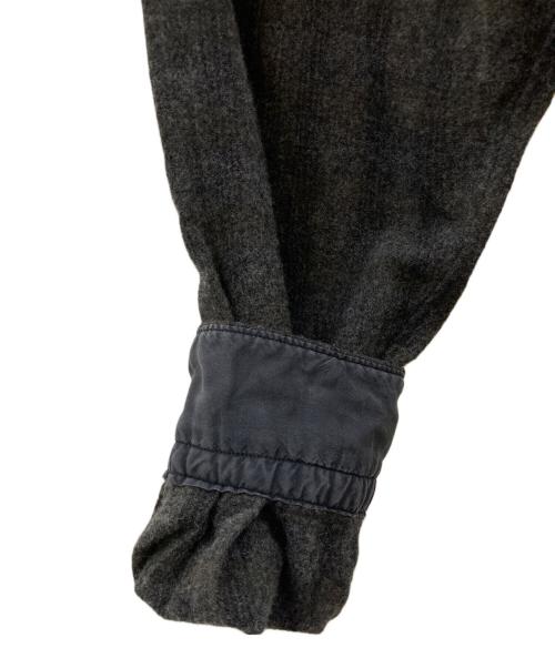 COMME des GARCONS HOMME（コムデギャルソン オム）COMME des GARCONS HOMME (コムデギャルソン オム) ウール×ナイロン オープンカラーシャツ グレー サイズ:不明(実寸参照)の古着・服飾アイテム