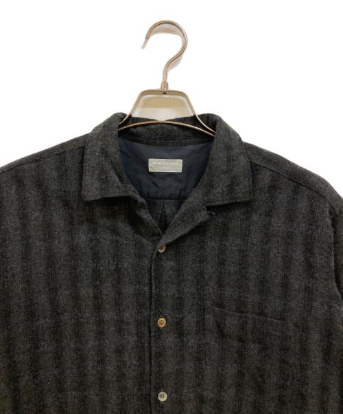 COMME des GARCONS HOMME（コムデギャルソン オム）COMME des GARCONS HOMME (コムデギャルソン オム) ウール×ナイロン オープンカラーシャツ グレー サイズ:不明(実寸参照)の古着・服飾アイテム