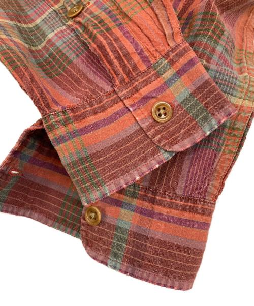 POLO RALPH LAUREN（ポロ・ラルフローレン）POLO RALPH LAUREN (ポロ・ラルフローレン) Wポケット リネンシルク チェックシャツ レッド サイズ:Sの古着・服飾アイテム