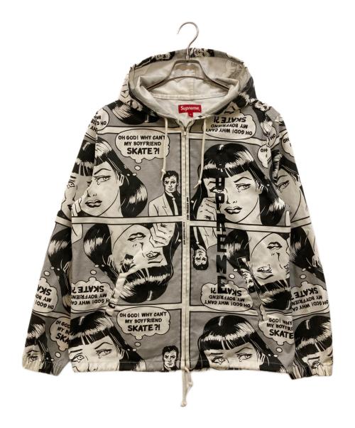 SUPREME（シュプリーム）SUPREME (シュプリーム) THRASHER (スラッシャー) Boyfriend Hooded Zip Up ホワイト×ブラック サイズ:Ｍの古着・服飾アイテム