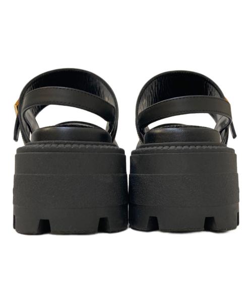 sergio rossi（セルジオロッシ）sergio rossi (セルジオロッシ) バックスリングチャンキーヒールサンダル ブラック サイズ:38の古着・服飾アイテム