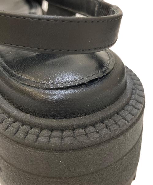 sergio rossi（セルジオロッシ）sergio rossi (セルジオロッシ) バックスリングチャンキーヒールサンダル ブラック サイズ:38の古着・服飾アイテム