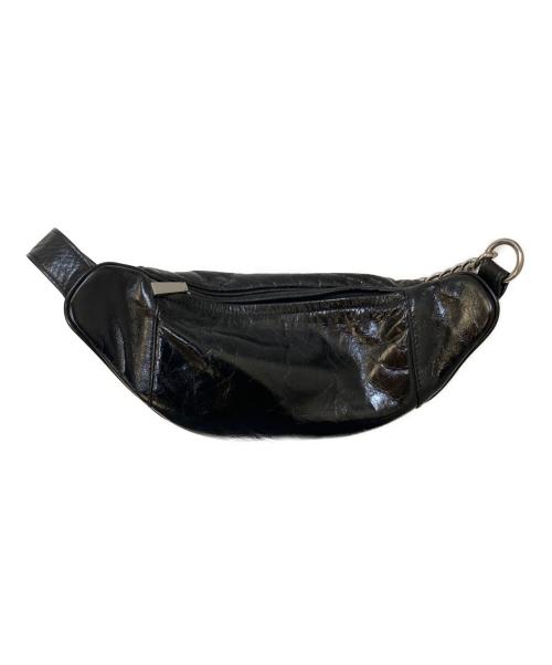 MICHAEL KORS（マイケルコース）MICHAEL KORS (マイケルコース) Medium Crinkled Calf Leather Belt Bag ブラックの古着・服飾アイテム
