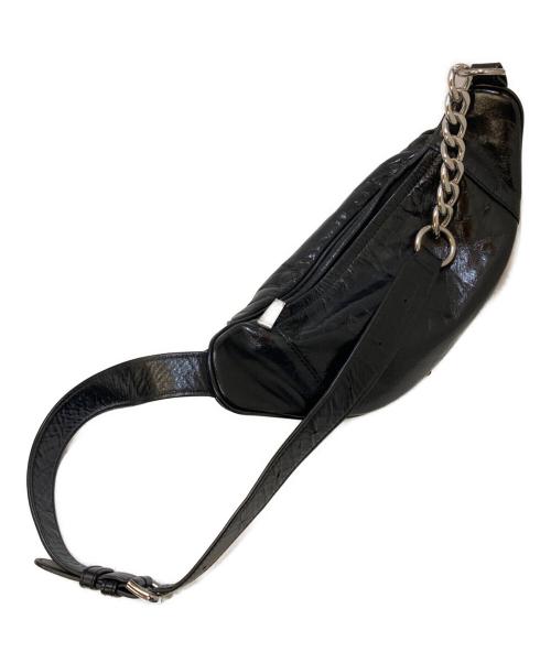 MICHAEL KORS（マイケルコース）MICHAEL KORS (マイケルコース) Medium Crinkled Calf Leather Belt Bag ブラックの古着・服飾アイテム