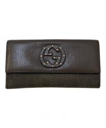 GUCCI（グッチ）の古着「コンチネンタル インターロッキングG ロングウォレット」｜ブラック