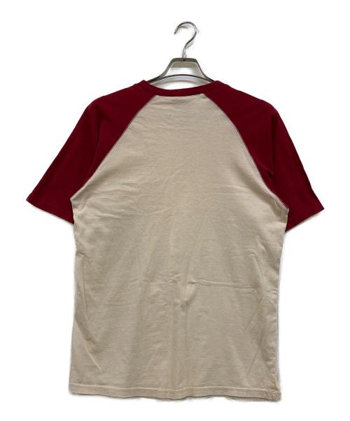 NIKE（ナイキ）NIKE (ナイキ) ラグランTシャツ ベージュ×レッド サイズ:Ｍの古着・服飾アイテム