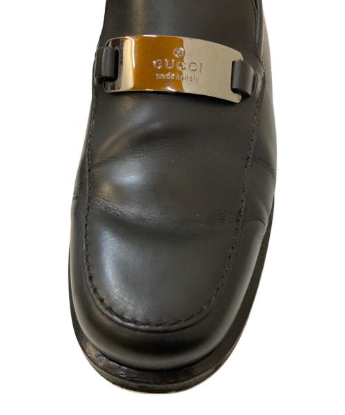 GUCCI（グッチ）GUCCI (グッチ) ロゴプレート コインローファー ブラック サイズ:36 1/2の古着・服飾アイテム