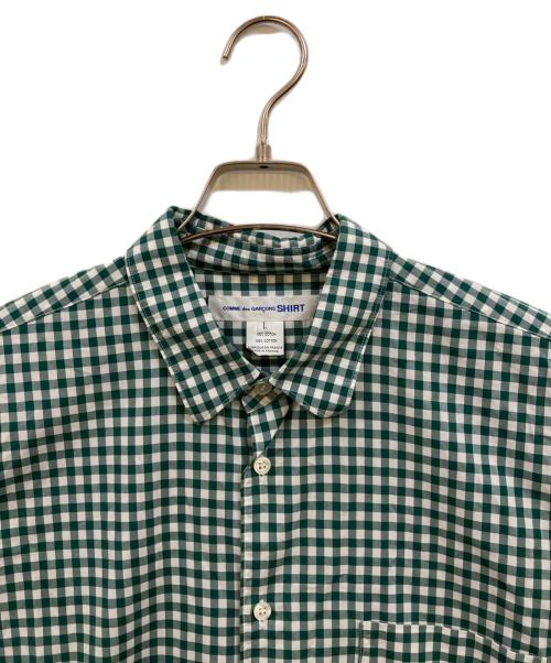 COMME des GARCONS SHIRT（コムデギャルソンシャツ）COMME des GARCONS SHIRT (コムデギャルソンシャツ) FOREVER WIDE CLASSIC /ギンガムチェックシャツ グリーン×ホワイト サイズ:Ｌの古着・服飾アイテム