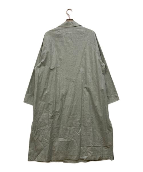 GALERIE VIE（ギャルリーヴィー）GALERIE VIE (ギャルリーヴィー) チンツリネン オーバートレンチコート グリーン サイズ:Fの古着・服飾アイテム