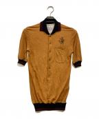 Vivienne Westwoodヴィヴィアンウエストウッド）の古着「エンジェル×オーブ刺繍 ニットポロシャツ」｜ベージュ