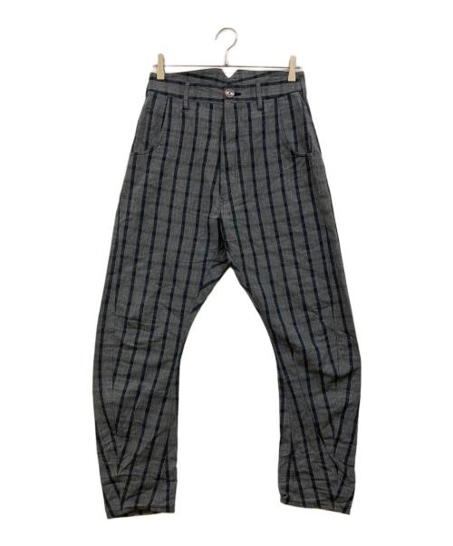 Vivienne Westwood man（ヴィヴィアン ウェストウッド マン）Vivienne Westwood man (ヴィヴィアン ウェストウッド マン) ストライプサーカスパンツ グレー サイズ:44の古着・服飾アイテム