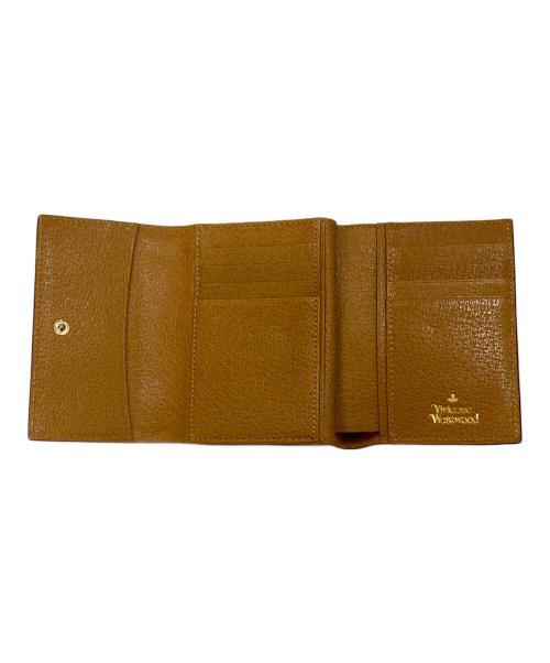 Vivienne Westwood（ヴィヴィアンウエストウッド）Vivienne Westwood (ヴィヴィアンウエストウッド) ビッグオーブ がま口三つ折り財布 キャメルの古着・服飾アイテム