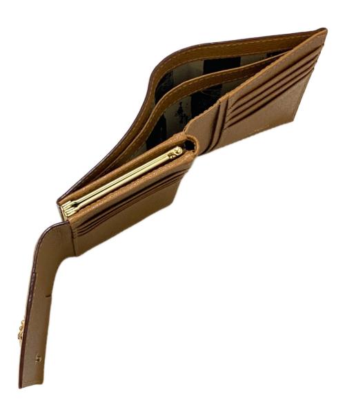 Vivienne Westwood（ヴィヴィアンウエストウッド）Vivienne Westwood (ヴィヴィアンウエストウッド) ビッグオーブ がま口三つ折り財布 キャメルの古着・服飾アイテム