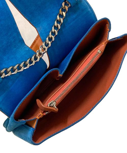 JIL SANDER（ジルサンダー）JIL SANDER (ジルサンダー) VIEW SMALL SUEDE AND LEATHER CROSS BODY BAG ブルー×オレンジの古着・服飾アイテム