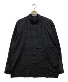 ISSEY MIYAKE MEN（イッセイミヤケメン）の古着「カッタウェイ フロントプリーツシャツ」｜ブラック