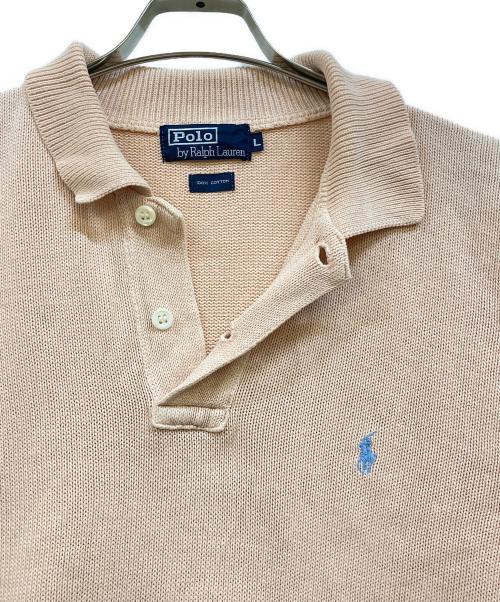 POLO RALPH LAUREN（ポロ・ラルフローレン）POLO RALPH LAUREN (ポロ・ラルフローレン) ニットポロシャツ ピンク サイズ:Ｌの古着・服飾アイテム