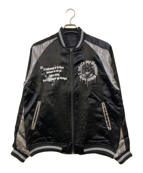 P.N.UNDERGROUND（サイコ・ネーション・アンダーグラウンド）P.N.UNDERGROUND (サイコ・ネーション・アンダーグラウンド) 東京喰種 (トーキョーグール) 刺繍リバーシブル スカジャン ブラック×グレー サイズ:44の古着・服飾アイテム