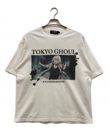 P.N.UNDERGROUND×東京喰種（サイコ・ネーション・アンダーグラウンド×トーキョーグール）の古着「鈴屋什造 ダメージTEE」｜ホワイト