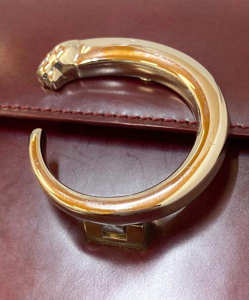 Cartier（カルティエ）Cartier (カルティエ) パンテール 2WAYレザーショルダーバッグ ボルドーの古着・服飾アイテム