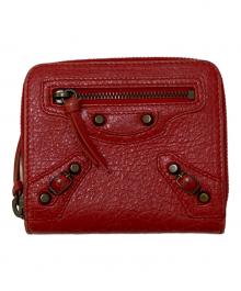 BALENCIAGA（バレンシアガ）の古着「CLASSIC BILLFOLD ZIP 2つ折りレザー財布」｜レッド