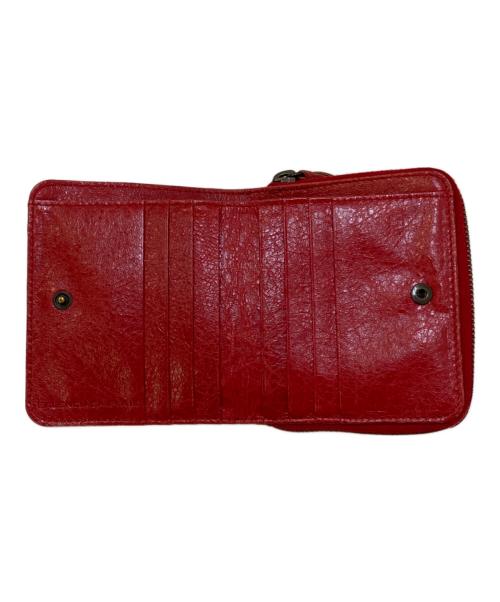 BALENCIAGA（バレンシアガ）BALENCIAGA (バレンシアガ) CLASSIC BILLFOLD ZIP 2つ折りレザー財布 レッドの古着・服飾アイテム