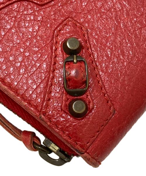BALENCIAGA（バレンシアガ）BALENCIAGA (バレンシアガ) CLASSIC BILLFOLD ZIP 2つ折りレザー財布 レッドの古着・服飾アイテム