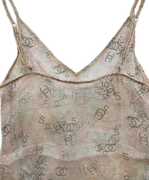 CHANEL（シャネル）CHANEL (シャネル) ココマーク 総柄 レースキャミソール ベージュ サイズ:34の古着・服飾アイテム