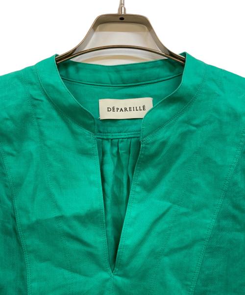 DEPAREILLE（デパリエ）DEPAREILLE (デパリエ) リネンブラウス グリーン サイズ:Ｍの古着・服飾アイテム