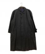 COMME des GARCONS HOMME DEUXコムデギャルソン オム ドゥ）の古着「チェック ウールステンカラーコート」｜ブラック