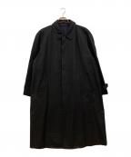 COMME des GARCONS HOMME DEUXコムデギャルソン オム ドゥ）の古着「チェック ウールステンカラーコート」｜ブラック
