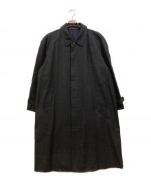 COMME des GARCONS HOMME DEUX（コムデギャルソン オム ドゥ）の古着「チェック ウールステンカラーコート」｜ブラック