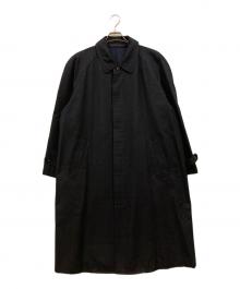COMME des GARCONS HOMME DEUX（コムデギャルソン オム ドゥ）の古着「チェック ウールステンカラーコート」｜ブラック