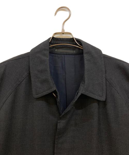 COMME des GARCONS HOMME DEUX（コムデギャルソン オム ドゥ）COMME des GARCONS HOMME DEUX (コムデギャルソン オム ドゥ) チェック ウールステンカラーコート ブラック サイズ:Ｍの古着・服飾アイテム