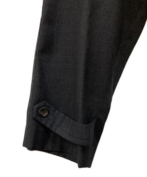 COMME des GARCONS HOMME DEUX（コムデギャルソン オム ドゥ）COMME des GARCONS HOMME DEUX (コムデギャルソン オム ドゥ) チェック ウールステンカラーコート ブラック サイズ:Ｍの古着・服飾アイテム