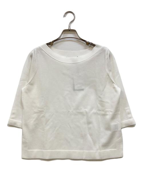 ANAYI（アナイ）ANAYI (アナイ) スリットS/Sニット ホワイト サイズ:38 未使用品の古着・服飾アイテム