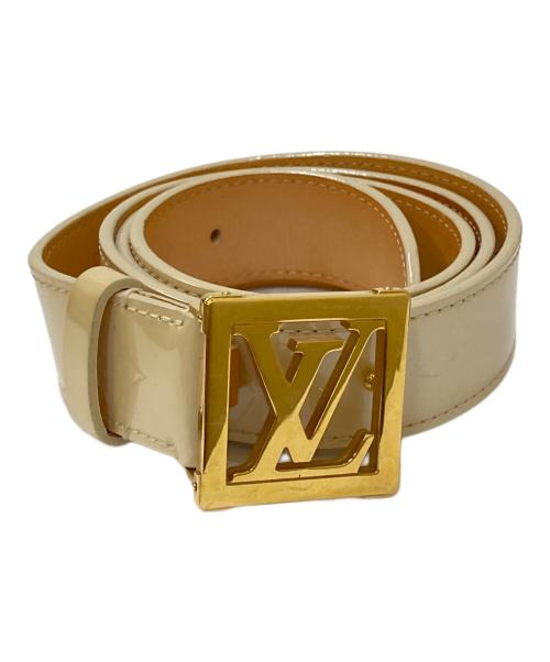 LOUIS VUITTON（ルイ ヴィトン）LOUIS VUITTON (ルイ ヴィトン) ロゴバックル モノグラム ヴェルニ レザーベルト ベージュ サイズ:90㎝-36inchの古着・服飾アイテム