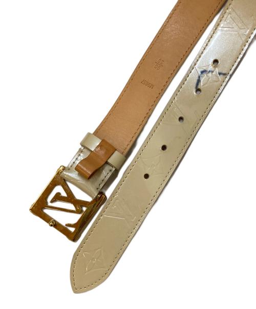 LOUIS VUITTON（ルイ ヴィトン）LOUIS VUITTON (ルイ ヴィトン) ロゴバックル モノグラム ヴェルニ レザーベルト ベージュ サイズ:90㎝-36inchの古着・服飾アイテム