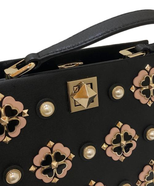 Kate Spade（ケイトスペード）Kate Spade (ケイトスペード) ハートスタッズ 2WAYレザーショルダーバッグ ブラックの古着・服飾アイテム