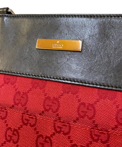 GUCCI（グッチ）GUCCI (グッチ) GGキャンバス ショルダーバッグ レッドの古着・服飾アイテム
