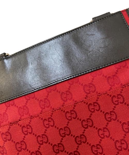 GUCCI（グッチ）GUCCI (グッチ) GGキャンバス ショルダーバッグ レッドの古着・服飾アイテム
