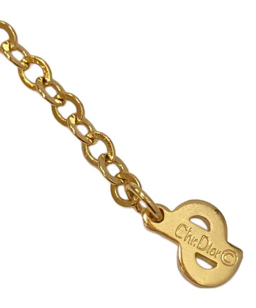 Christian Dior（クリスチャン ディオール）Christian Dior (クリスチャン ディオール) ラインストーン CDロゴ ネックレス ゴールドの古着・服飾アイテム