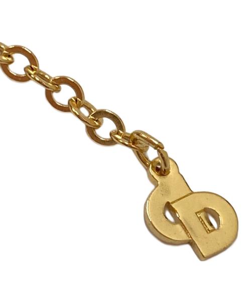 Christian Dior（クリスチャン ディオール）Christian Dior (クリスチャン ディオール) ラインストーン CDロゴ ネックレス ゴールドの古着・服飾アイテム